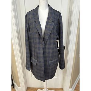 Liverpool Jeans Company Checkered Blazer - Navy and Charcoal
